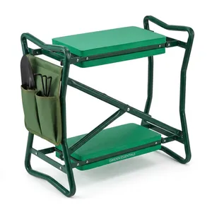 Sturdy Foldable Steel Frame Soft EVA Foam Cushion Portable 2 in 1 Kneeling Stool With Tool Pocket Garden Kneeler Seat thumbnail-3