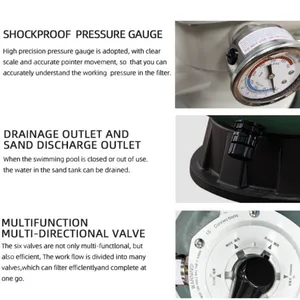 2-Year Warranty Swimming Pool Sand Filter With Mill Test Report 304 Stainless Steel thumbnail-3
