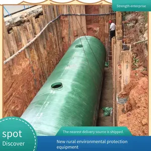 Buried Prefabricated Glass Fiber Reinforced Plastic Three-compartment Septic Tank, in Stock and Ready to Ship Quickly, Domestic Sewage Purification Tank for Residential Communities thumbnail-4
