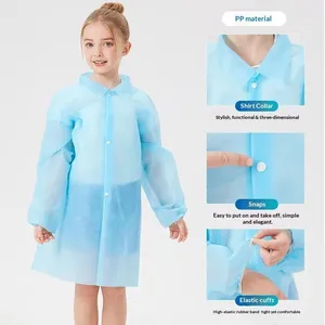 Disposable Children's Lab Coat Non-Woven Isolation Gown Long Sleeves Protective Workwear White Made Non-Woven Fabric thumbnail-5