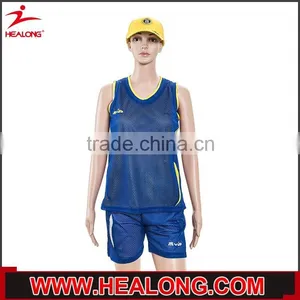 New Design College Team 100 Polyester Mesh Womens Basketball Uniform Design thumbnail-1