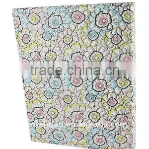 Ring Binder Desktop File Holder for Office Stationery Color Flower Embossed Woven Cloth Wrapping Cardboard A4 or FC Size thumbnail-1