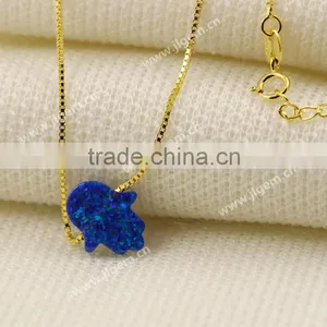 JL Gems Synthetic Hamsa Opal Pendant 925 Silver 18K Gold Plated Nesklace For Factory Price thumbnail-5