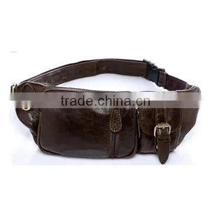 Men Genuine Leather Chest Bag Small Phone Wallet Case Fanny Waist Pack Outdoor Bags thumbnail-3