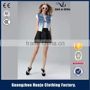 2016 Summer Fashion Hot Sale New Design Girl Denim Vest thumbnail-1