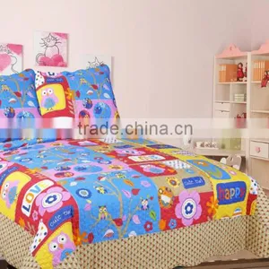 Cartoon Printed Bed Sheets 3pcs Bedspread Kids 100% Cotton Chirldren Quilts thumbnail-5
