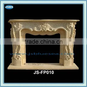 Golden Marble Designed Fireplace thumbnail-1