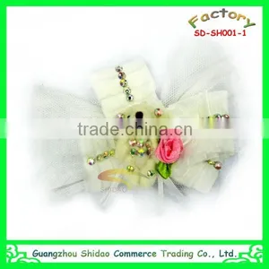 Flower Lace Chiffon Trimming Accessory High Decoration Wedding Bridal Chiffon Flower Hair Accessories Decoration thumbnail-1