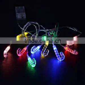 Xmas 10LED Candy Cane Light Chain thumbnail-1