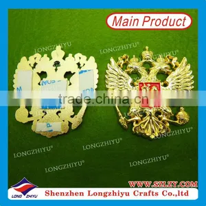 High Quality Metal Custom Design Eagle Golden Label,metal Cheap Price Badge Emblem With Gold Plated,double Side Metal Plate thumbnail-1