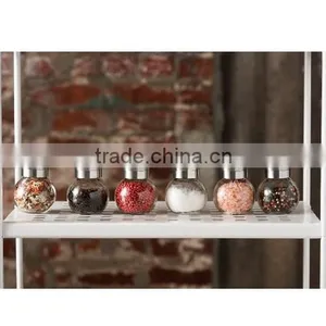 Trade Assurance OEM Package Glass Manual Salt And Pepper Grinders Mills Bottles With Stainless Steel Cap-Round thumbnail-1