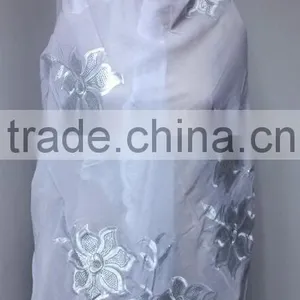 SCF -0108 White 2016 New Coming Design Nice Muslim Embroidery Scarf ,shawls , Pashmina Shawl Scarf , Fashion Women Long Scarf thumbnail-1