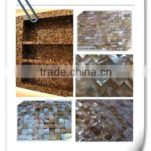 Browm Mother of Pearl Mosaic Tile Shell Mosaic Wall Tile Wall Panel thumbnail-1