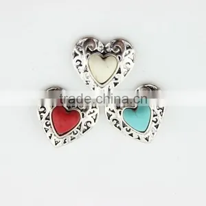 Custom Metal Snap Button Blue Heart Snap On Interchangeable Snap Jewelry thumbnail-2