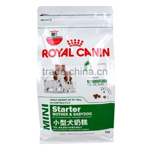 Square Bottom Custom Printed Zip Lock Heat Seal Plastic Pet/cat/Dog Food Feed Bag With Zipper and Tear Notch thumbnail-1
