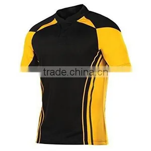 2015 Red&black Custom Cheap Sublimation Rugby Shirts Jersey Rugby Ream Wear Quality Choice thumbnail-2