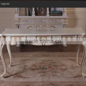 French Baroque Style Luxury Executive Office Desk/ European Classic Wood Writing Table/ Retro Furniture thumbnail-2