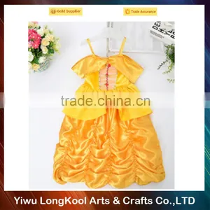 High Quality Promotion Designer One Piece Dress Yellow Girls Party Dress thumbnail-1