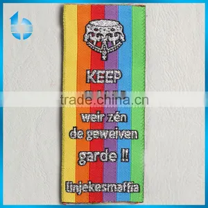 Colorful Label ,straight Cut Woven Label for Knitting Wool Hat thumbnail-1