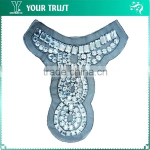 5MM Crystal Rhinestone Octangle Collar Beaded Neckline Garment Accessories thumbnail-2