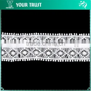 Width 6.0 Centimeter Embroidery Dot Row White Cotton Trimming Lace thumbnail-1