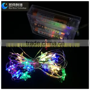 Solar Christmas Star Light Copper Wire High Flexible Fit for Indoor Outdoor Decoration With 3AA Battery Case thumbnail-1