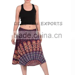 Rayon Printed Skirt Rayon Block Printed Skirt Garments Ladies Fashion Skirts Woman Skirt Suit Long Rayon Skirt thumbnail-1
