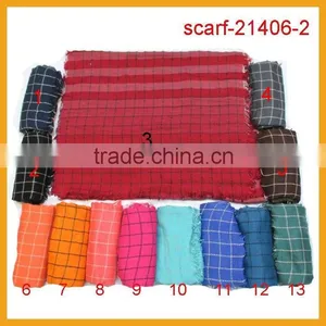 2014~2015 Fshion Plaid Scarf Cotton Scarf thumbnail-3