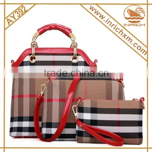 2015 Winter Trendy England Checks Lady's Canvas Handbag Set thumbnail-2