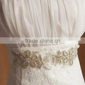 24*5.8cm Leaf Clear DIY Craft Bridal Sash Rhinestone Trim Belt thumbnail-3