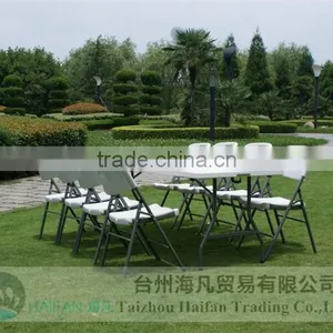 High Quality Plastic Folding 8 Seater Dining Table/hot Sell Price of Plastic Dining Table for Restaurant thumbnail-1