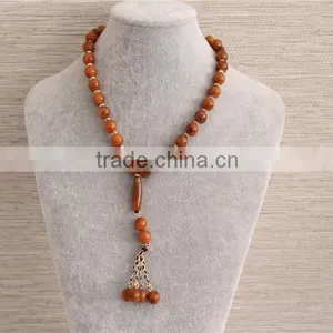 New Design Red Color Acrylic Beads Necklace Women Necklace Jewerly thumbnail-3
