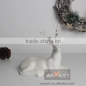 Matt White Ceramic Deer Head Christmas Reindeer Antlers thumbnail-4