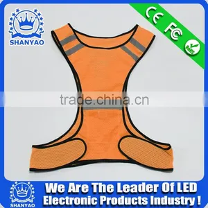 Polyester Highly Visible Reflective LED Warning Vest/ Safety LED Roadway Warning Vest thumbnail-4