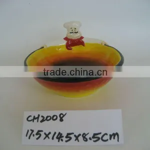 Hand Painted Cooker Soup Plate thumbnail-1