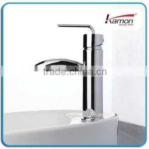 2-way Curved Wash Mixer Water BrassBasin Faucet thumbnail-2