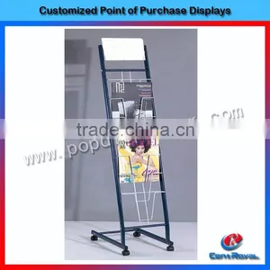 Light Duty Floor Stand Metal Wire Magazines Display Rack thumbnail-1