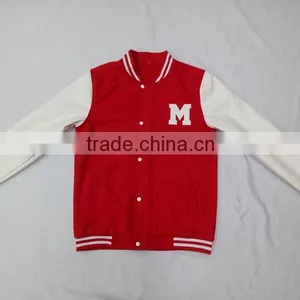 Red Color Custom Baseball Man Jacket Design thumbnail-1