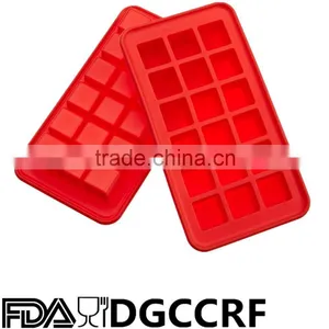 Silicone Ice Cube Tray Hot Pink, 18 Perfect Square Ice Tray, Superior Mold With Flexible Easy Release Silicone Square Ice Tray thumbnail-1