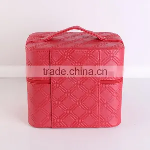 Chinese Factories Wholesale Custom Luxurious Leather Cosmetic Box, Multi-function Eye Shadow Box thumbnail-2
