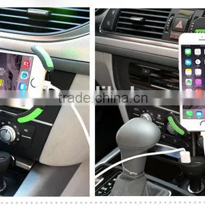 Universal Dual USB Ports Car Charger Phone Mount Holder With Cigarette Lighter Charger DC Port thumbnail-6