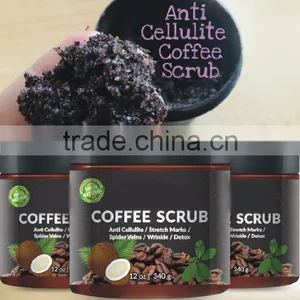 100% Natural Arabica Coffee Scrub 12 Oz. With Organic Coffee, Coconut and Shea Butter - Best Acne, Anti Cellulite and Stretch Ma thumbnail-4