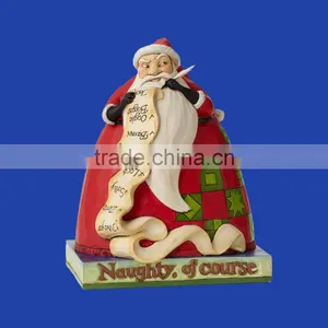 Home Decor Custom Resin Christmas Naughty Santa Claus Figurine thumbnail-1
