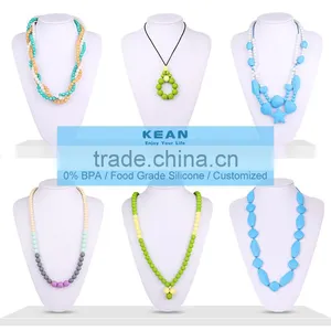 Kean Stylish Silicone Teething Beaded Necklace for Baby Chewing thumbnail-4
