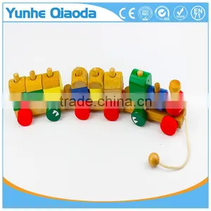 Wood Puzzle Train Toys Geometric Building Blocks Education Gift thumbnail-3