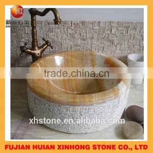 Indoor and Outdoor Used Deep Marble Stone Basin in Beige Stone thumbnail-5