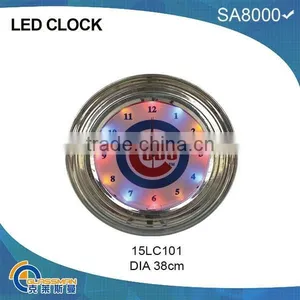 15 Inch Led Clock With Chromed Frame thumbnail-1