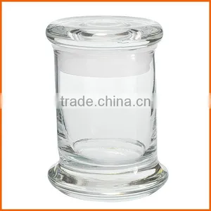 Wholesale High Quality Clear Flat Top Glass Candle Jar With Glass Lid thumbnail-1