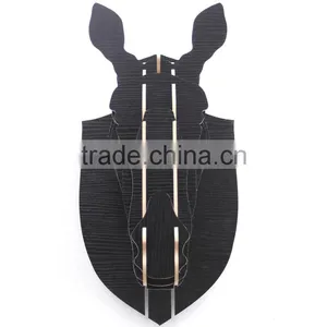 Wooden Animal Head Statue Home Wall Decoration Wooden Decorative Statue Zebra Head thumbnail-2