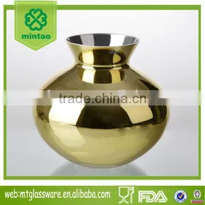 Hand Made Cheap Cute Mini Color Electroplate Glass Vase Style thumbnail-3